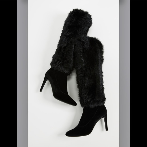 giuseppe zanotti NIB 💯fur & velvet high boots - Picture 2 of 16